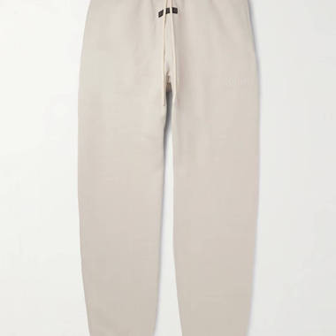 jackets & coats Slim-Fit Tapered Logo-Flocked Cotton-Blend Jersey Sweatpants