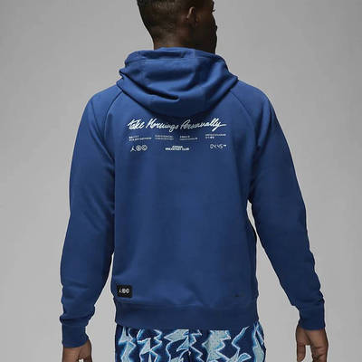 Jordan Dri-FIT Sport BC Graphic Fleece Pullover Hoodie Navy back