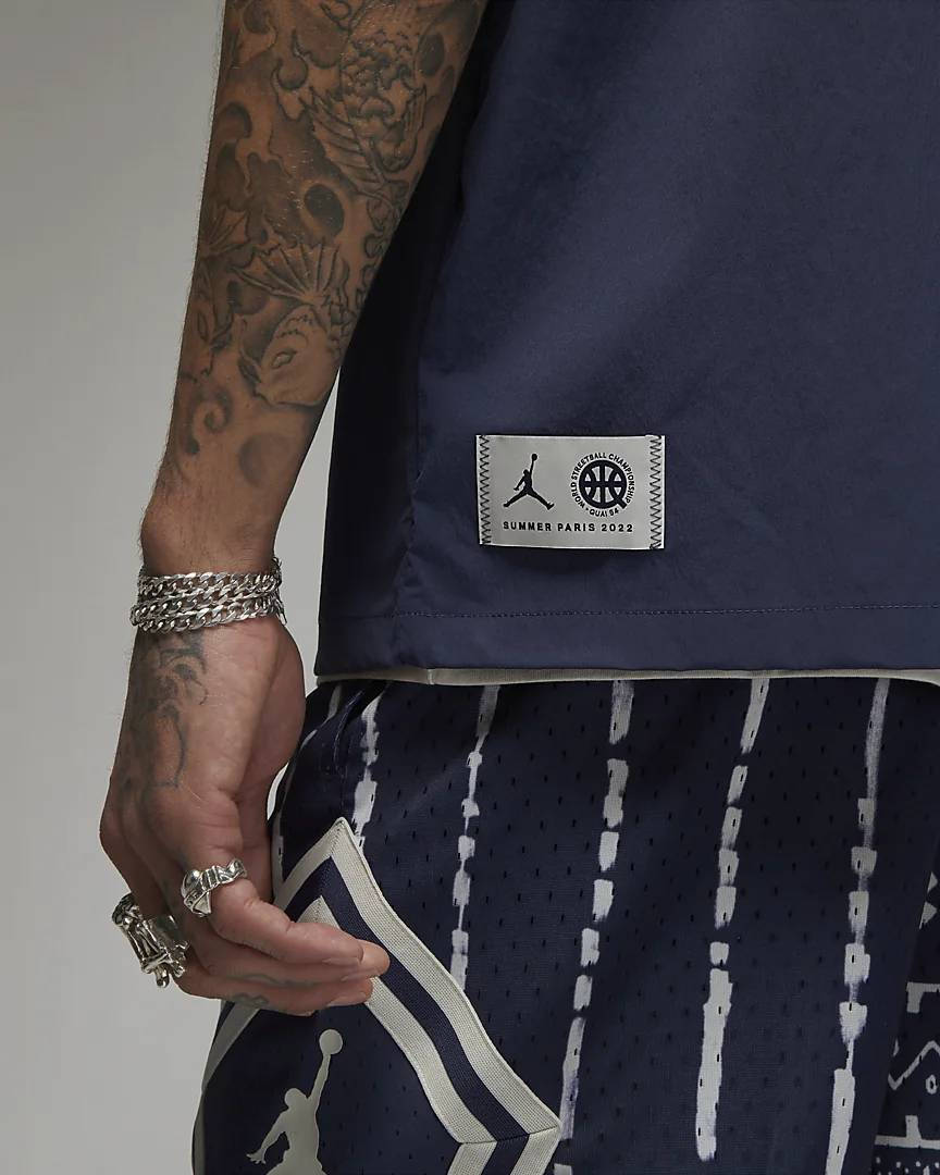 Jordan Quai 54 Warm-Up Top Indigo tag