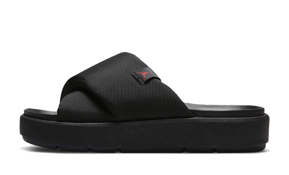 nike slides black and red