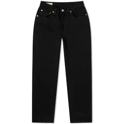 Levis 501 High Rise Straight Crop Jean Black Sprout feature