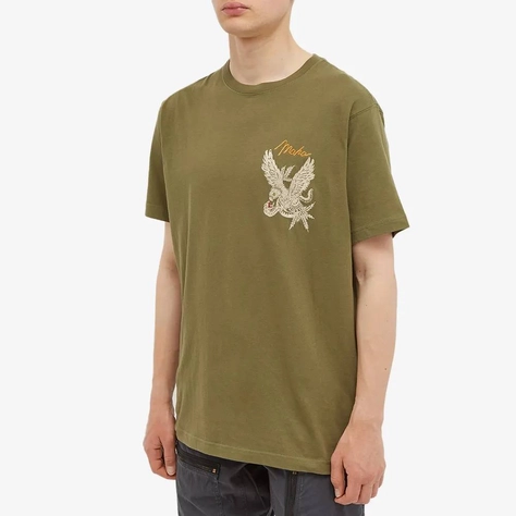 Maharishi Maha Eagle vs Snake Embroided T-Shirt Olive