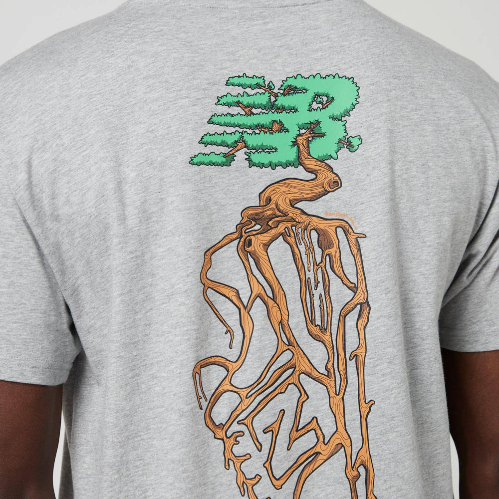 New Balance Essentials Roots Graphic T-Shirt Grey back print