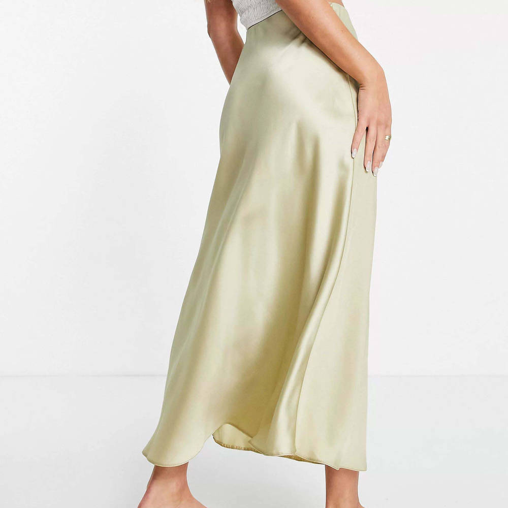 New Look Satin Bias Midi Skirt
