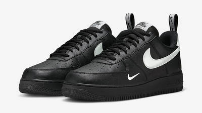 nike air force 1 black and white with writing