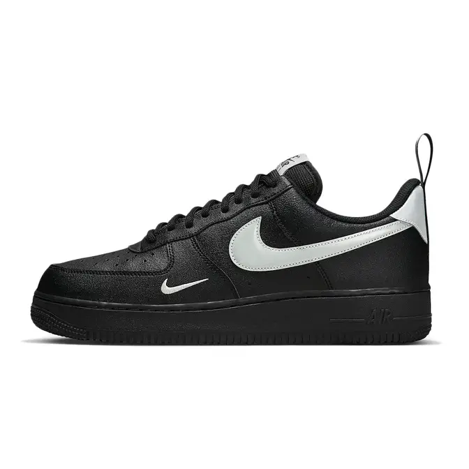 silver and black air force ones