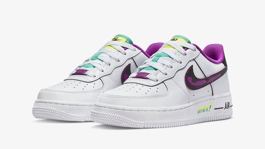 Nike Air Force 1 Low GS Just Do It White Purple DX3942-100 Side