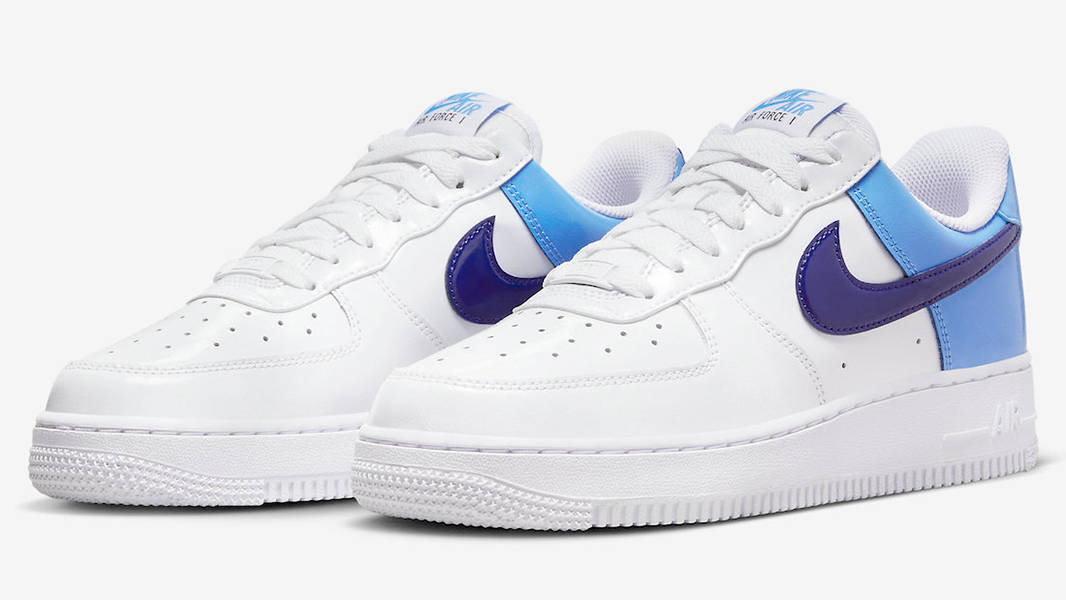 Nike Air Force 1 Low Patent Blue White DJ9942-400 Side