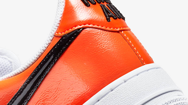 Nike Air Force 1 Low White Black Orange Patent DJ9942-103 Release Date