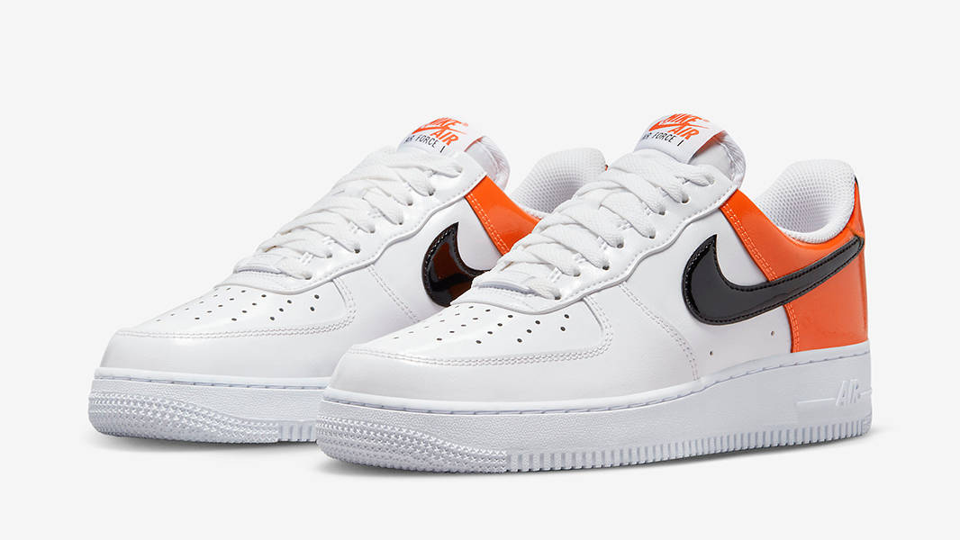 Orange and white hot sale air force ones