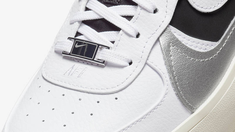 Nike Air Force 1 PLT.AF.ORM White Silver Black DX3199-100 Detail