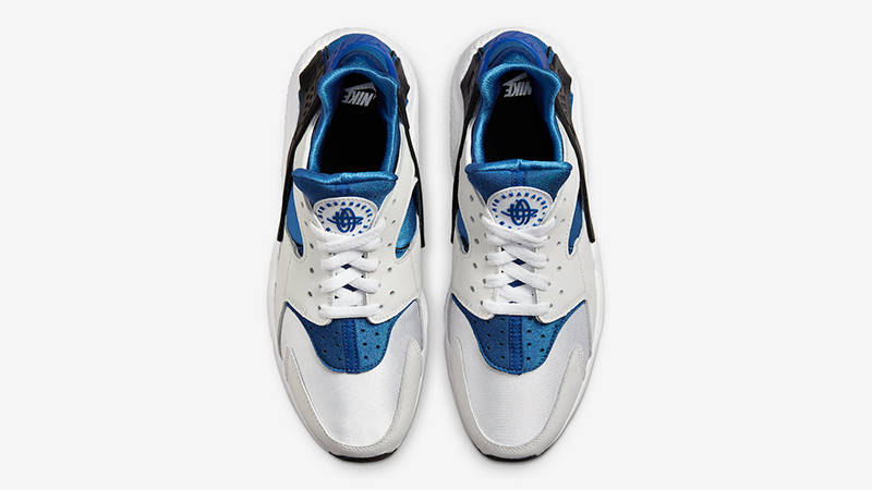 Huarache white clearance and blue