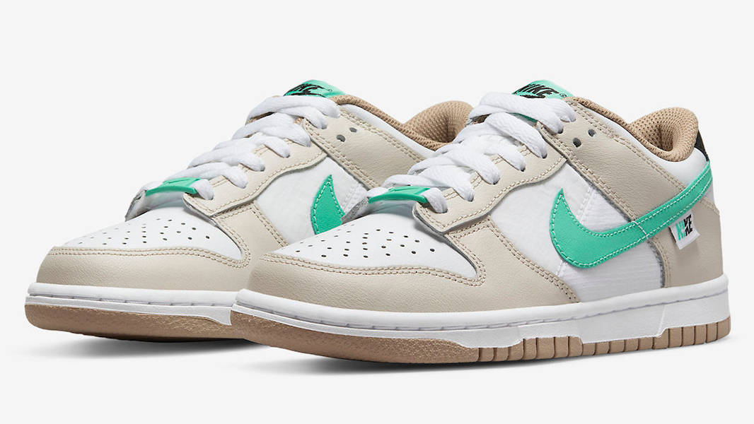 Nike Dunk Low Split GS Tan White Green