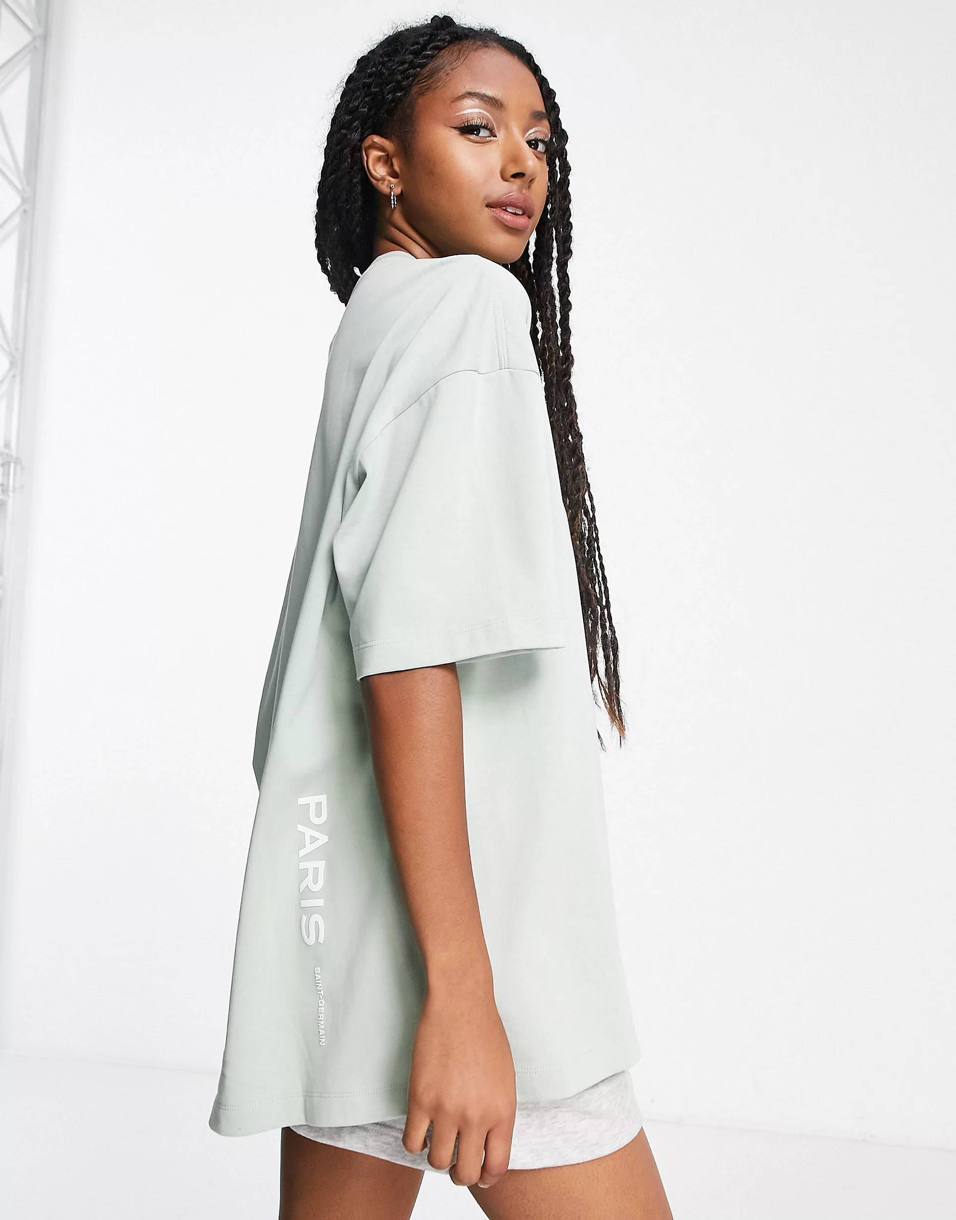 Nike Football PSG Oversized T-Shirt Light Green side
