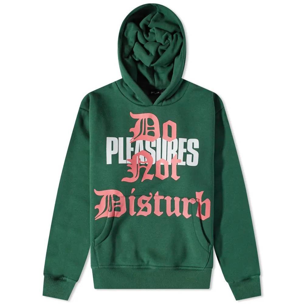 Pleasures Do Not Disturb Hoodie Forest Green feature
