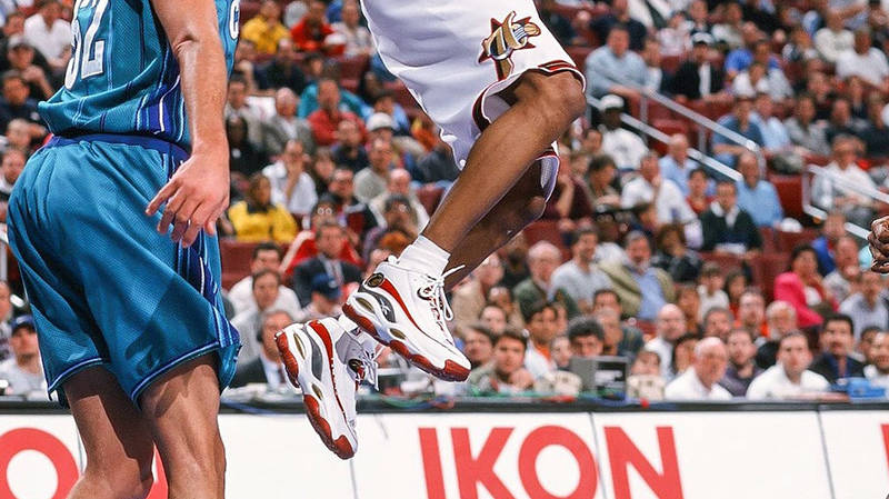 Reebok Answer White Red Black GX6330 on feet