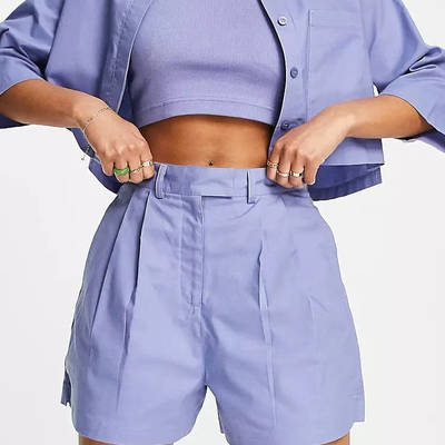 Reebok High Waisted Tailored Shorts Lilac