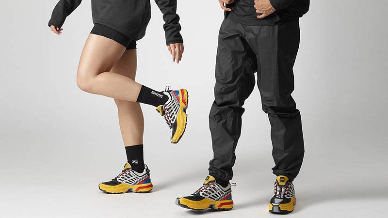 Salomon ACS Pro Black Lemon Red onf oot
