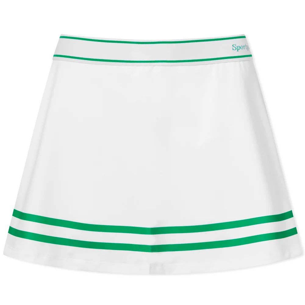 Sporty & Rich Classic Logo Flared Skirt - White | The Sole Supplier