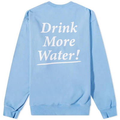 Sporty & Rich Drink More Water Crew Sweat Periwinkle back