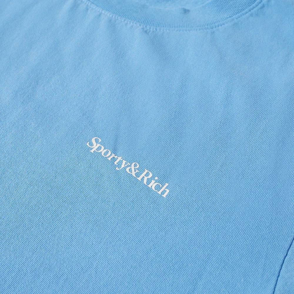 Sporty & Rich Drink More Water T-Shirt Periwinkle logo