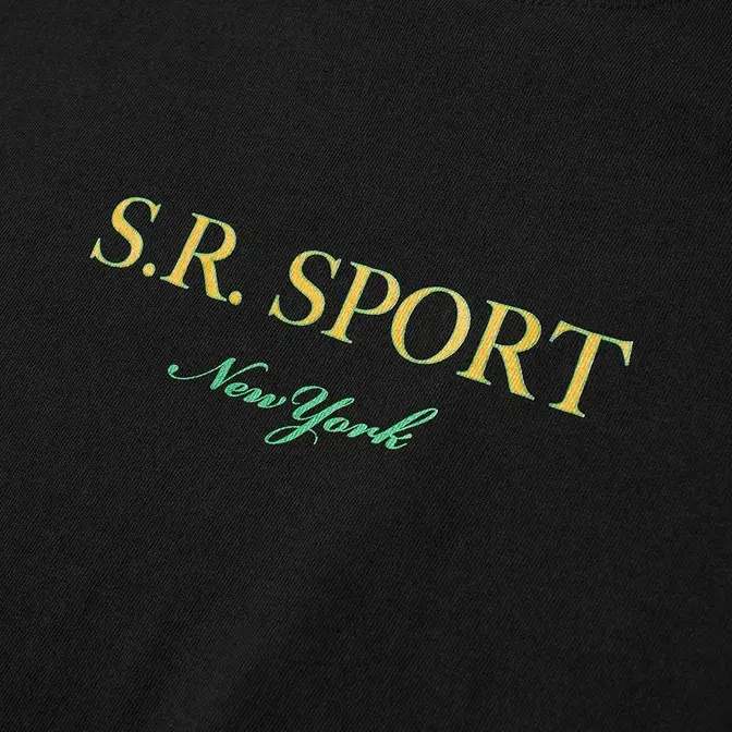 Sporty & Rich Wimbledon T-Shirt Black logo