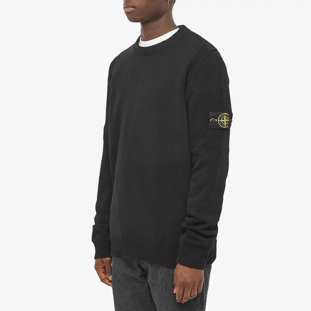 Mens stone island black on sale jumper