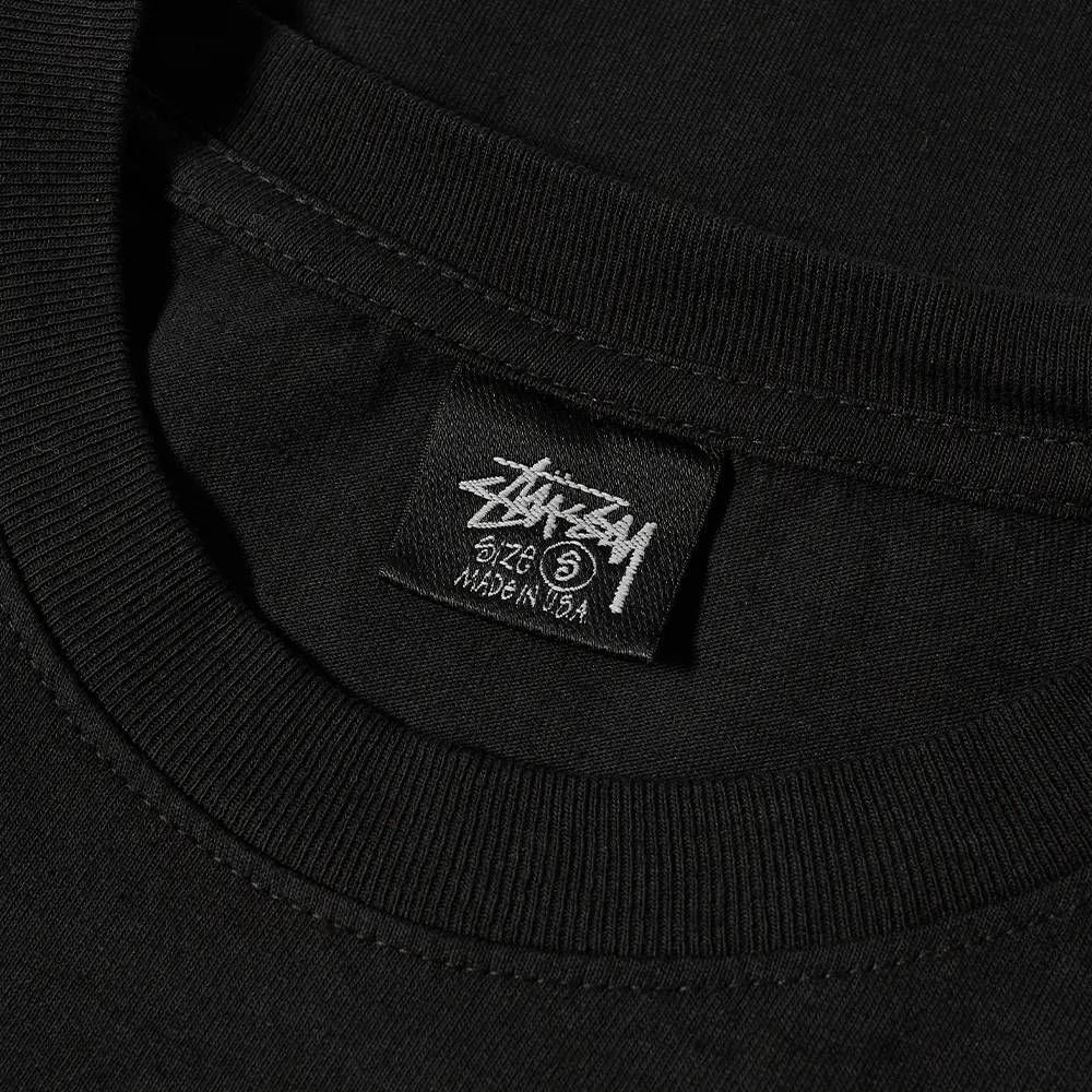 Stussy Classic Stack Pigment Dyed Lng Sleeve T-Shirt Black tag