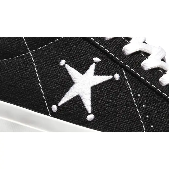 Stussy x Converse One Star Low Black White 173120C Detail