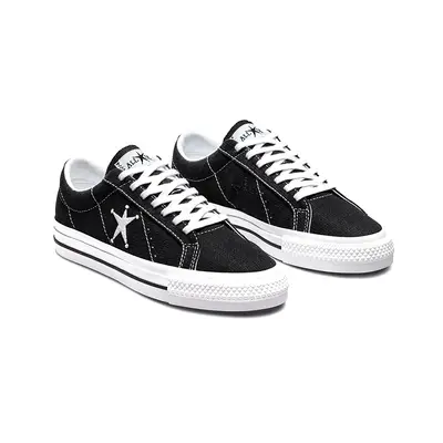 Stussy x Converse One Star Low Black White 173120C Side