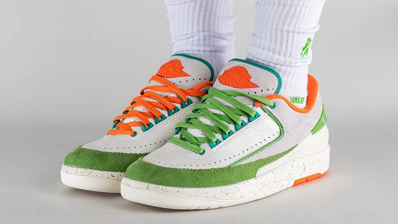 Orange and sale green jordans