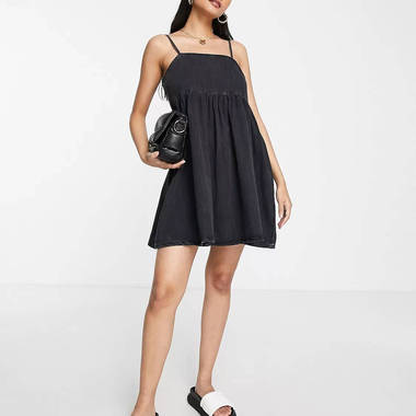 Topshop Mini Trapeze Denim Dress Topshop Mini Trapeze Denim Dress