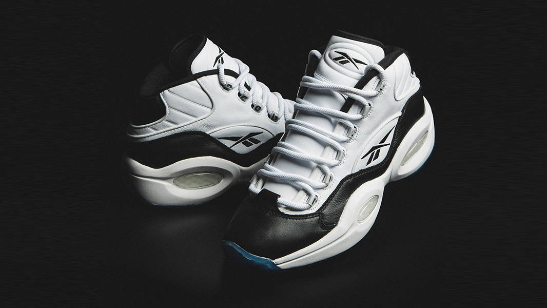 reebok question mid black toe