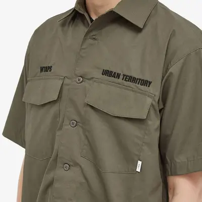WTAPS Buds Short Sleeve Shirt Olive Drab front
