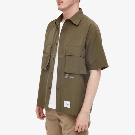 button-down denim jacket Neutrals Olive Drab