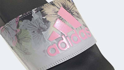 adidas Adilette Comfort Grey Bliss Pink Closeup
