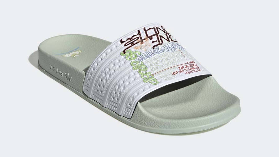 green adidas slides