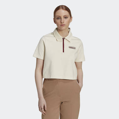 adidas crop zip polo shirt non dyed feature w380 h380