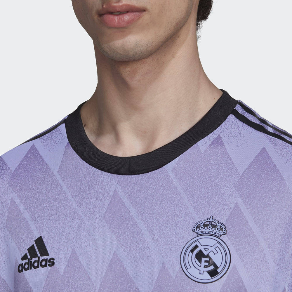 adidas Real Madrid 22 23 Away Authentic Jersey Light Purple logo
