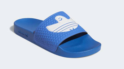 adidas Shmoofoil Slides Blue Bird Front