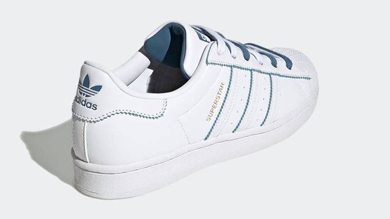 adidas Superstar White Altered Blue Gold GX2012 Back
