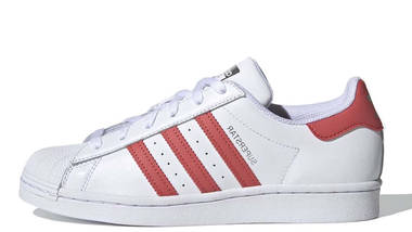 adidas Superstar White Crew Red
