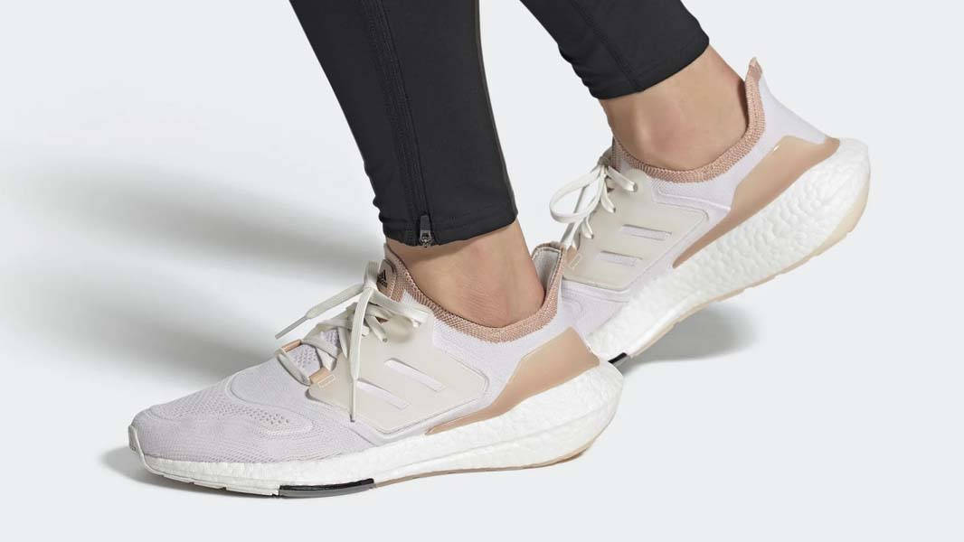 adidas Ultra Boost 22 White Halo Blush On Foot