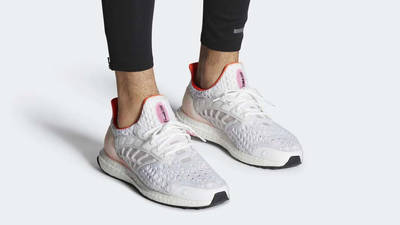 adidas Ultra Boost Clima Cool 2 DNA White Solar Red On Foot