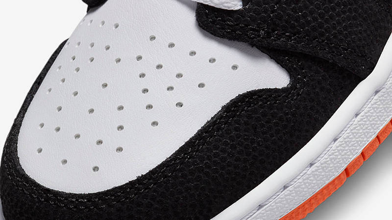 Air Jordan 1 Mid Floral Embroidery Black Orange DQ8390-100 Detail