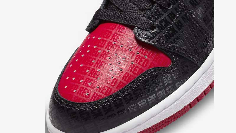 Air Jordan 1 Mid GS Bred Closeup 1