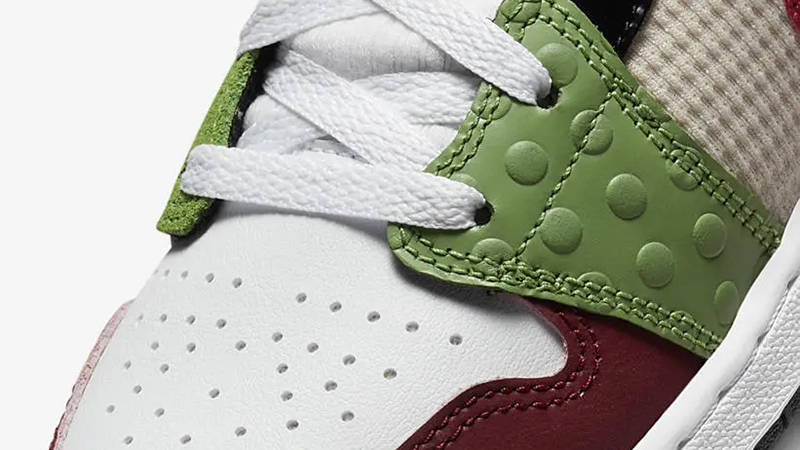 Air Jordan 1 Mid GS Multi Material DR6957-100 Detail