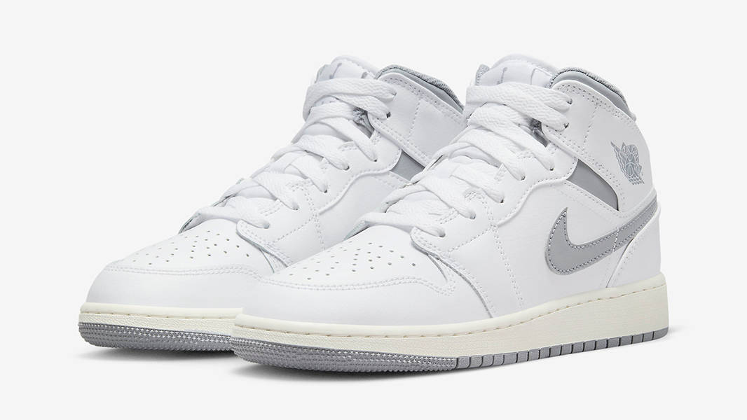 Air Jordan 1 Mid GS Neutral Grey 554725-135 Side