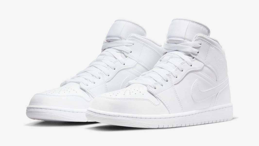 Air Jordan 1 Mid Triple White Front