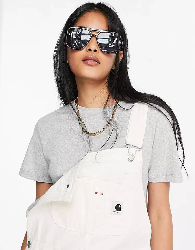 Carhartt WIP Sonora Denim Overalls Ecru Front